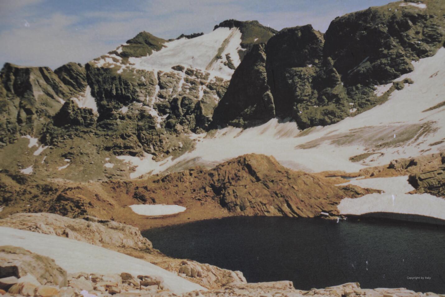 Gletscher und See in früheren Jahren - Schautafelfoto vor Ort