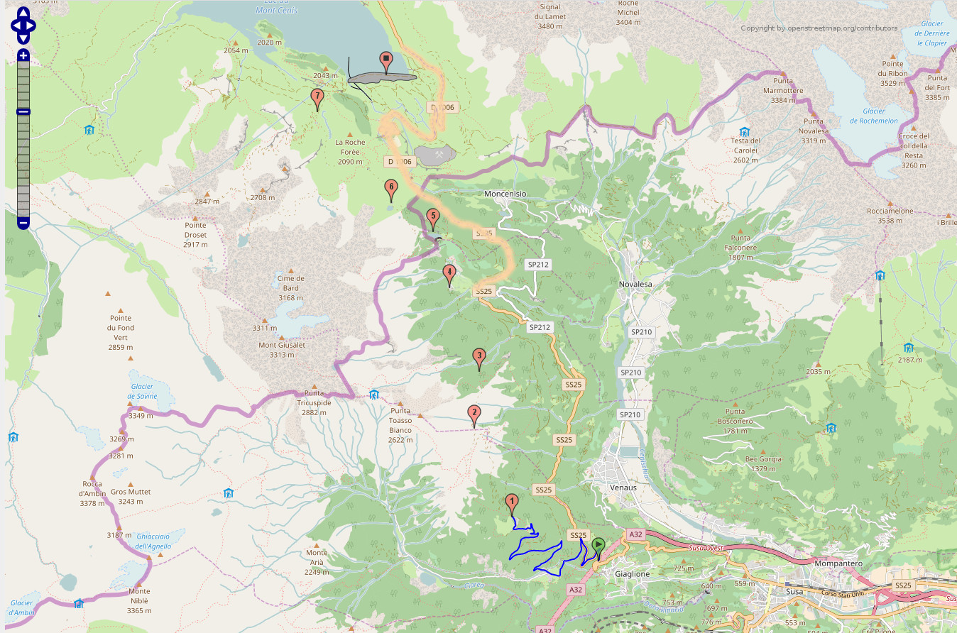 Karte Mont Cenis